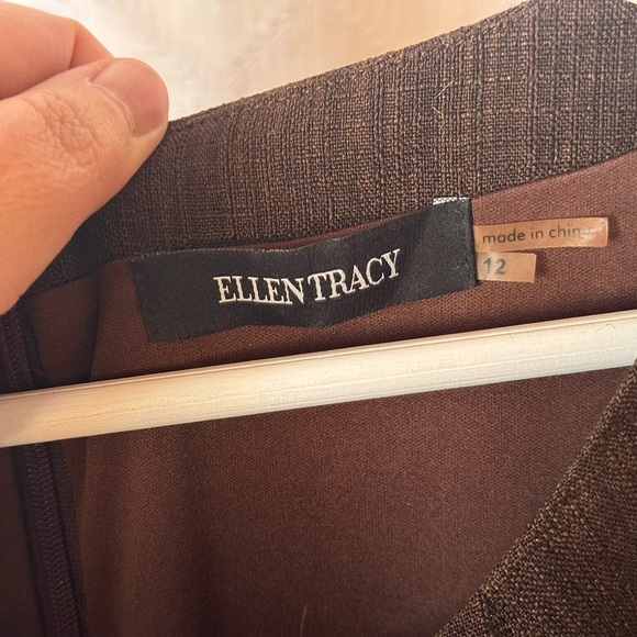 Ellen Tracy Vintage Looking Chocolate Brown Sleeveless Knee Length Dress, 12 - Picture 3 of 5